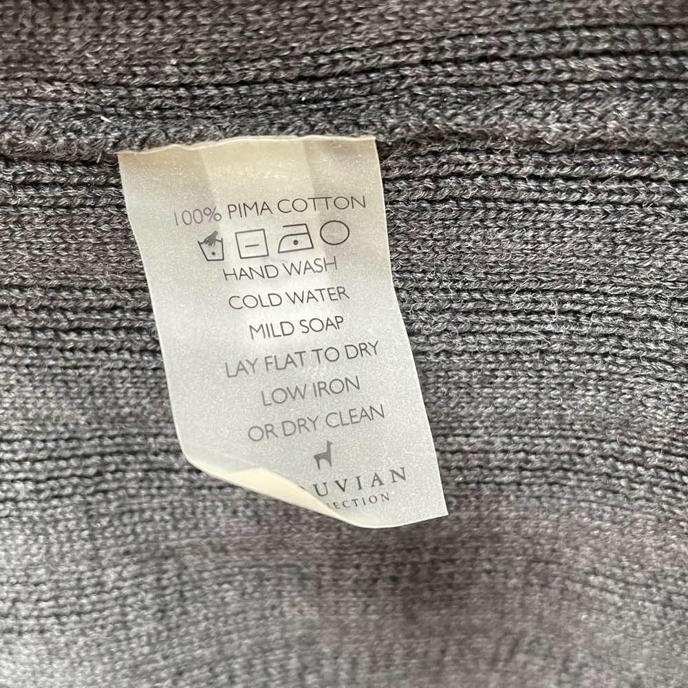 Peruvian Connection 100% Pima Cotton Black Blue Ombré Sweater Dress Size Large - Picture 5 of 5